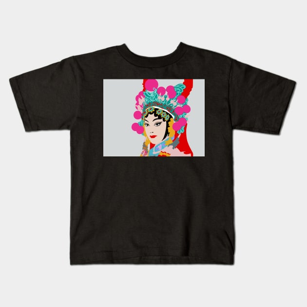 Cantonese Opera Star #1 Kids T-Shirt by CRAFTY BITCH